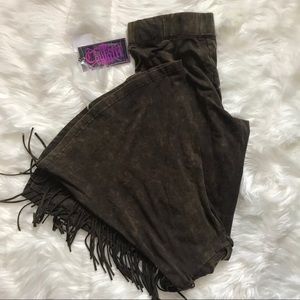 Rock & Roll cowgirl fringe bell bottom pants sz xl